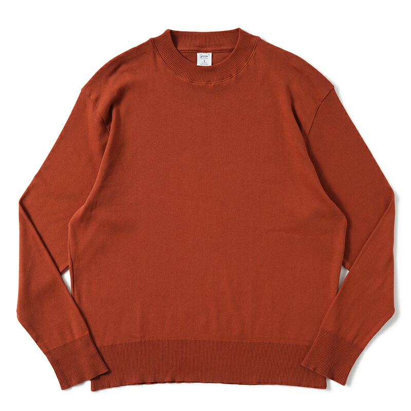 GICIPI ジチピ 2501A GIAGUARO Cotone Soft ジャグァーロ クルーネック リラックスフィット ニットソー Mattone