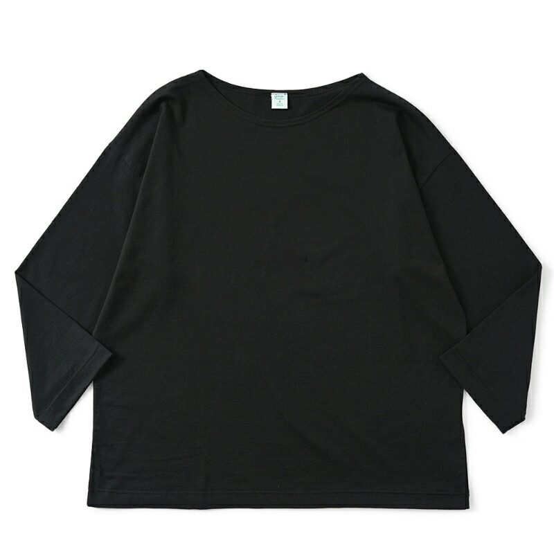 GICIPI ジチピ 2507P CANOCCHIA Jersey Doppio Ritorto カノーッキア リラックスフィット ９分袖カットソー NERO