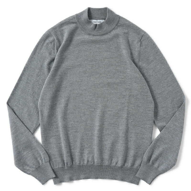 GRAN SASSO グランサッソ メリノウール ニット モックネック ロングスリーブ 55108/14290 L.GRAY