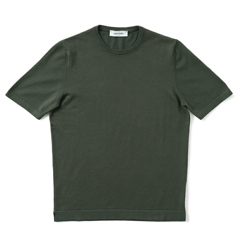 GRAN SASSO グランサッソ ソフトコットン ニット クルーネック ショートスリーブ Tシャツ 58138/18120 GREEN 14,553円