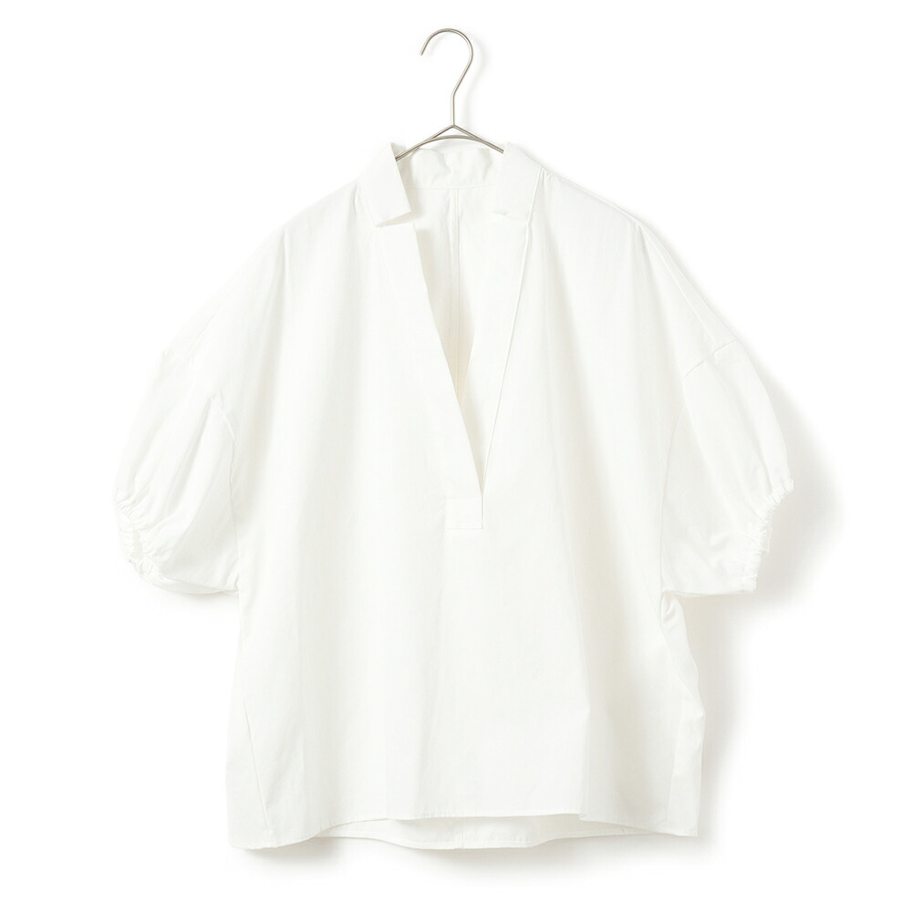 PROTAGONISTA プロタゴニスタ Gather Sleeve Skipper スキッパー シャツ PNT-SH-06 WHITE|DUE