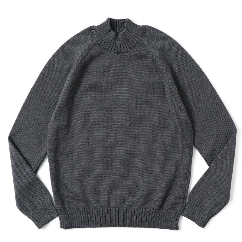 ZANONE ザノーネ LUPO RAG ウール ミドルゲージ モックネック ニット 810128-ZR229 CHARCOAL