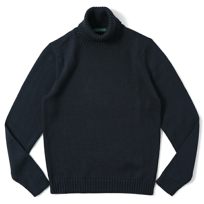 ZANONE ザノーネ DV ミドルゲージ タートルネック ニット 812516-ZR229 D.NAVY