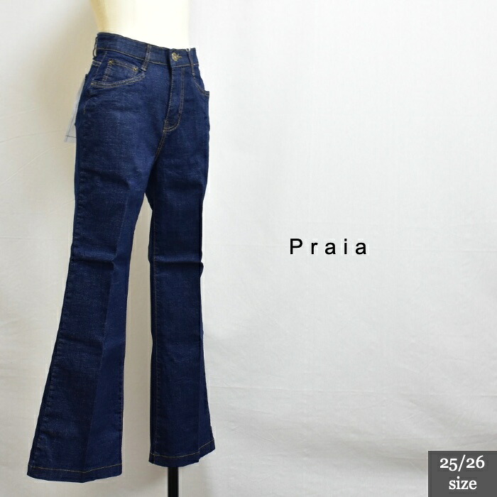 Praia プライア LERK-2637 セミフレアー ジーンズズボン下！韓国製 大きさ25/26 colインディゴ 072604540013 col93