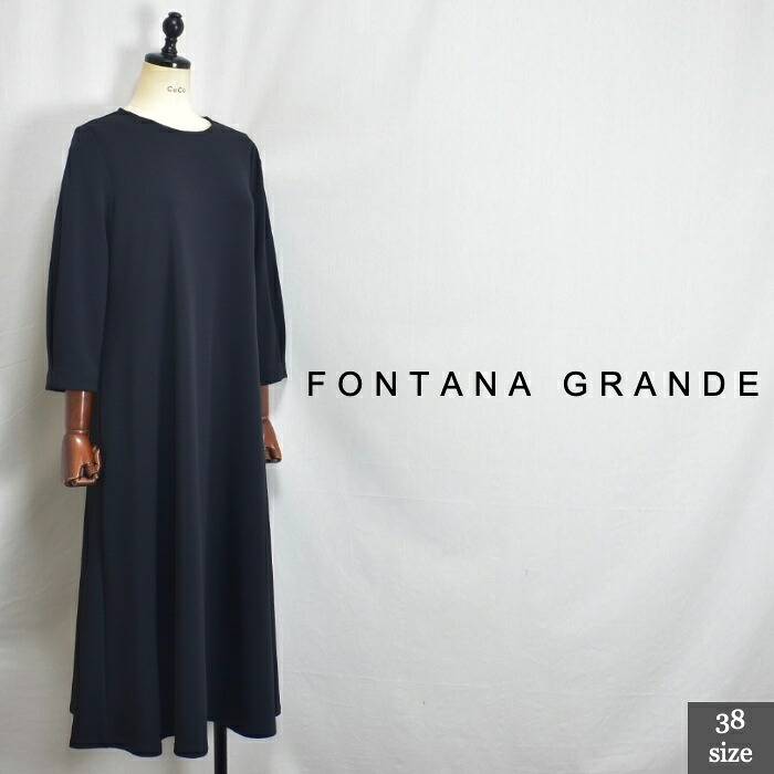 sale fontana grande フォンタナグランデ 537101 カットソー1枚仕立て フレアーワンピース!中国製 サイズ38 colブラック(99) 032602505059 col13|DUEL8COCO