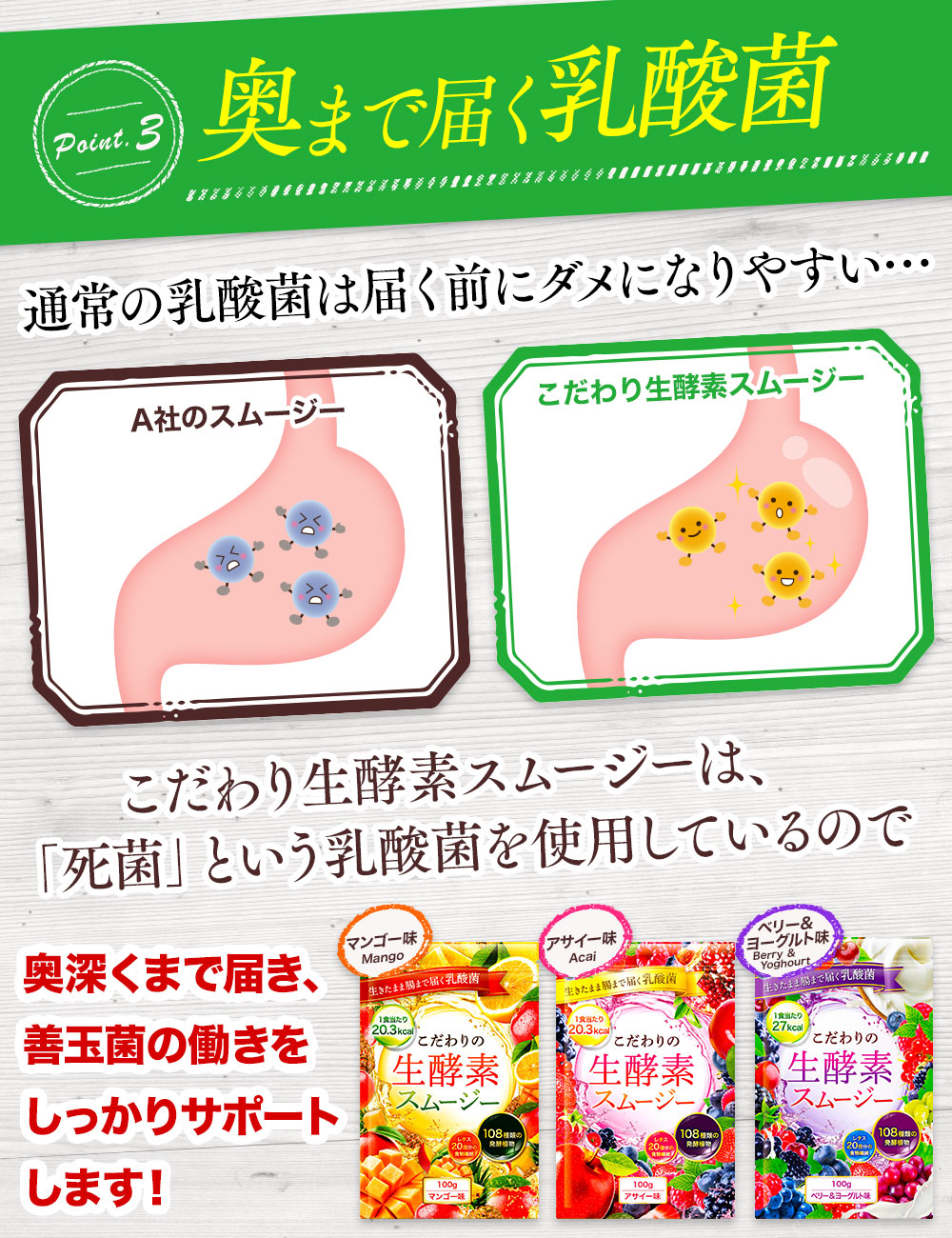 50%OFF】 2袋セット こだわりの生酵素スムージー 置き換え 酵素 ダイエット スムージー 108種類の生酵素 食物繊維 乳酸菌 100g 送料無料 マンゴー アサイー ベリー&ヨーグルト スムージーマンゴー×アサイー✿タイムセール✿