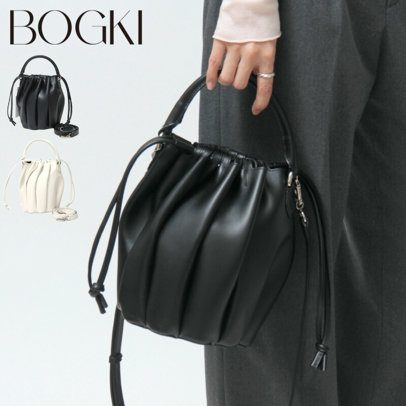 【クーポン】BOGKI ボクギ バッグ 巾着バッグ トップハンドルバッグ 2way ショルダーバッグ 斜めがけ 本革 SEONWA TOP HANDLE BAG S26TB01 ★｜Dulanc（ドゥラン）