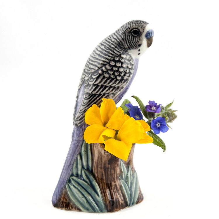 【P10倍】【在庫限り】 Quail Ceramics クエールセラミックス 英国ブランド セキセイインコ Budgie 小花入れ バイオレット 動物 置物 オブジェ 陶器 いんこ トリ とり 鳥 野鳥 花瓶 北欧雑貨ギフト海外インテリア
