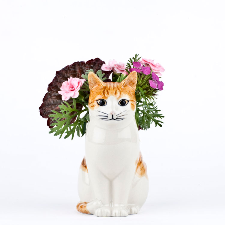 楽天市場 猫 花瓶 雑貨 グッズ 北欧 一輪挿し かわいい 可愛い お洒落 おしゃれ おもしろ ネコ ねこ にゃんこ 茶トラ フラワーベース 置物 猫雑貨 猫グッズ インテリア アニマル 海外 陶器 セラミック プレゼント ギフト 誕生日 記念日 引っ越し祝い クエイル Vincents