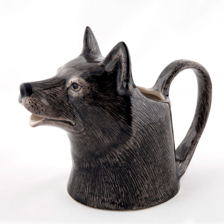 Wolf Jug オオカミのジャグ イギリス Quail Ceramics 動物 置物 オブジェ インテリア 磁器製 水差し オオカミ おおかみ 狼  アニマル雑貨 雑貨好き かわいい！