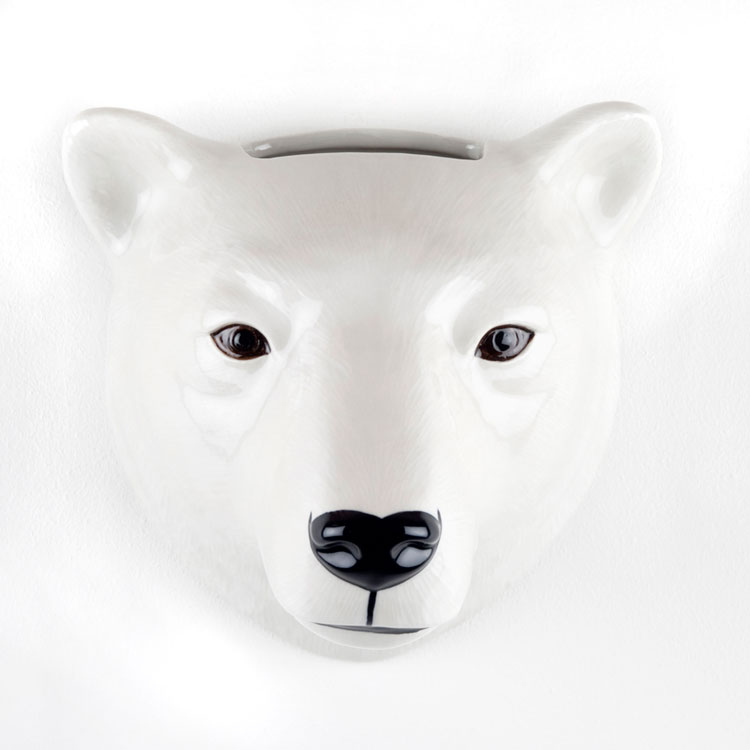 Polar Bear Wall Vase 白くまの装飾 連合王国 Quail Ceramics 鳥獣ヘッド アニマル雑貨 四つ足雑貨 動物 居え物 オブジェ インテリア 陶器製 花瓶 白くま シロクマ 白熊 Lapsonmexico Com