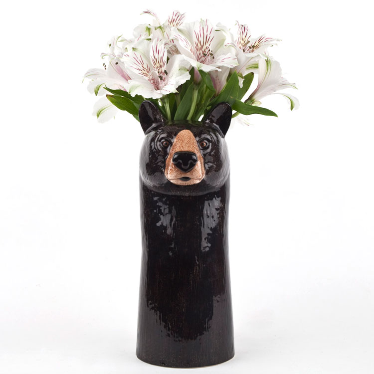 楽天市場 新入荷 Black Bear Flower Vase くまの花瓶イギリス Quail Ceramics 動物 置物 オブジェ インテリア 磁器製 アニマル アニマル雑貨 ヨーロッパ雑貨 動物雑貨 珍しい くま クマ 熊 Blackbear ドゥナパール