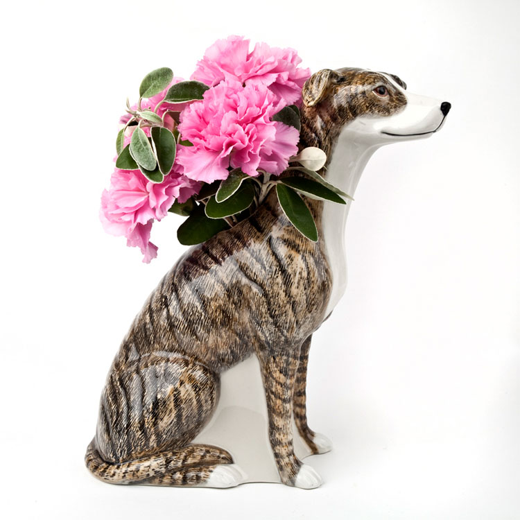 【P10倍】【在庫限り】 Quail Ceramics クエールセラミックス 英国ブランド Greyhound Flower Vase 動物 置物 ペット オブジェ 陶器 犬好き グレーハウンド 花瓶ギフト海外インテリア