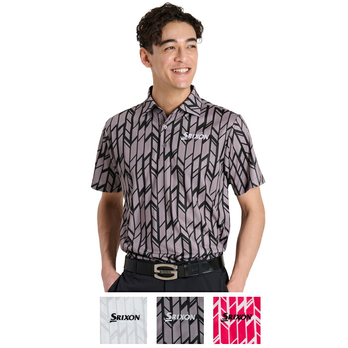 【ライズパターン】スリクソン 松山選手レプリカ ライズパターンプリント半袖シャツ 【M.collection】2026年SSモデル|ダンロップゴルフ 店
