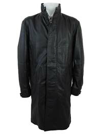 ANGELO JOURNEY /アンジェロジャーニー 秋冬商品入荷 価値ある値下げ!!◆70%OFF◆85-4003-01S-55 ブラック クロコダイル型押しレザーロングコート 羊革 ゆったりライン スタンドカラー ゴージャス感/ ラスト1点!!Lサイズ