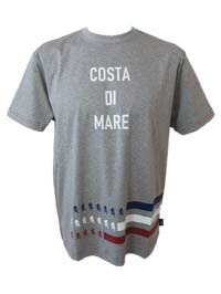 Laura Felice ラウラフェリーチェ 春夏 144-5502-14 薄墨色  40%OFF メンズ COSTA DI MARE ティーシャツ 労働者の一団のど首 半袖 綿100% フロッキープリント ROYALCOOL トリコロール 日本製/50大いさ Tシャツ・カットソー-トップス-メンズファッション