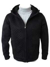 TETE HOMME  / テットオム 2025秋冬新作 1025613061-001 ブラック 新作 30%OFF◆メンズ エンボス フード ブルゾン スウェードライク メンズ ライトアウター/Lサイズ