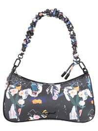 【Desigual/デシグアル】2026SS新作 26SAXPB12000 黒いこと 御花刷り上げる 編み込み ２WAY ミニ コラージュバッグ ショルダーバッグ 肩かけ フェイクレザー 成人女性―ス