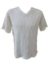 TETE HOMME  / テットオム 2026春夏 1026362031-003 白いこと メンズ ふくれ 蜒蜒たる V首っ玉 プルオーバー 山猫編 伸ばすこと 軽さ ふくれジャかばい立て はだ着/M大きさ