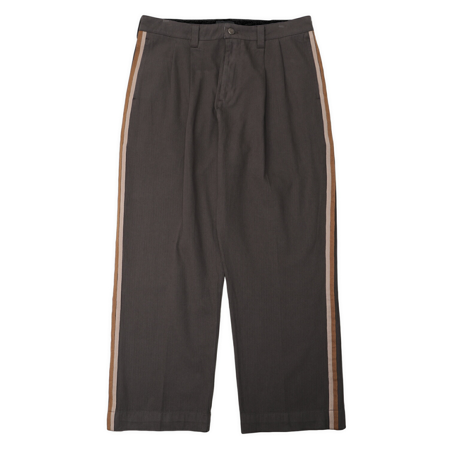 PASS~PORT  \" HERRINGBONE LEAGUES CLUB STRIPE PANT \"" - DARK BROWN  passport ズボン下 杉綾模様 縞模様"