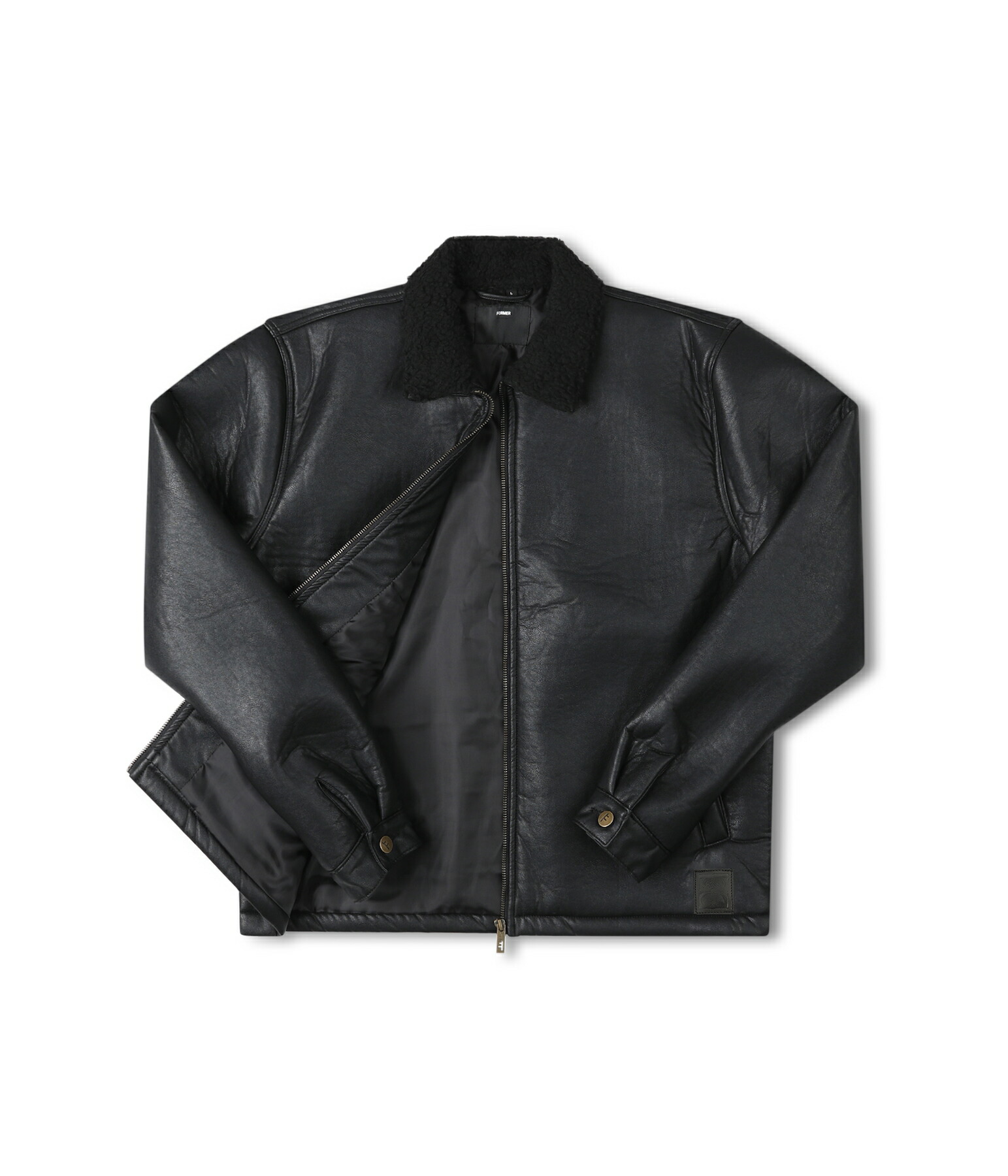 ZUGGA 黒 レザージャケット　JAMHOME J17AWR1)レザーライダースジャケット