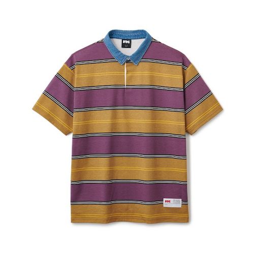 FTC \"DENIM COLLAR RUGBY SHIRT\"" - BROWN"