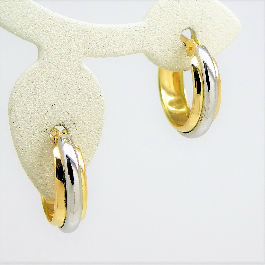 楽天市場】K18 イエローゴールド 角ミゾ ダブル フープピアス 5mm×10mm