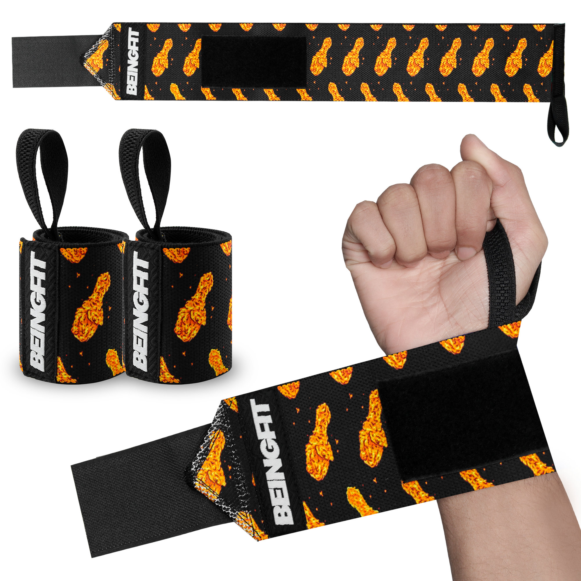 手首サポート ネオプレンパッド入り リフティングストラップ オレンジ 筋トレ 手首サポート ネオプレンパッド入り リフティングストラップ オレンジ