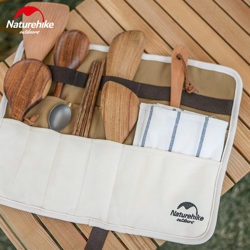 【NatureHike】カトラリーケース食器収納バッグ収納ポケットツールロールポーチ保管バッグ工具袋布巻きキャンプ車中泊アウトドアBBQ登山
