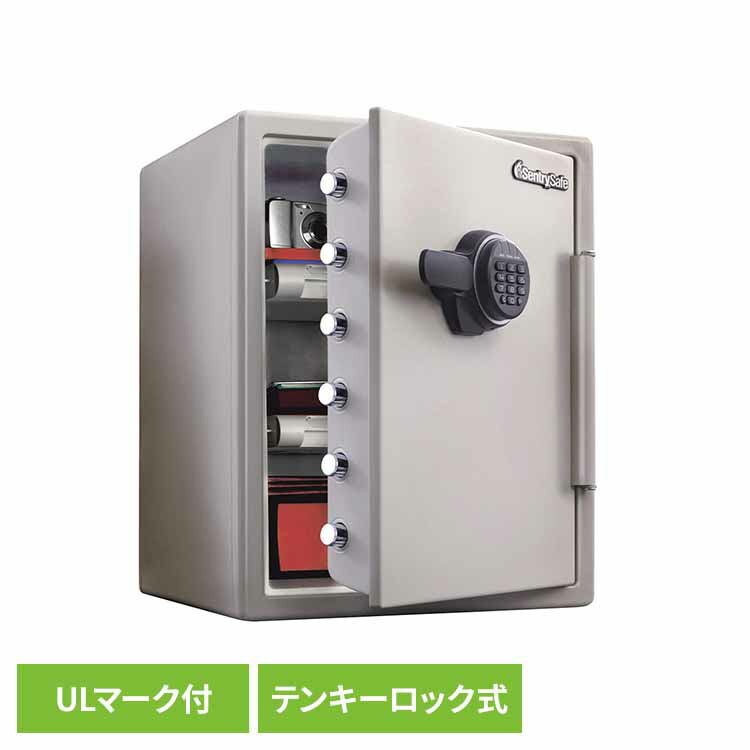 金庫 家庭用 耐火 A4対応 56.6L テンキー式 ドア裏収納 ドアポケット オフィス 会社 貴重品 書類 CD DVD 耐火金庫 据置型金庫 ビッグボルトシリーズ シンプル JFモデル セントリー SENTRY JF205EV * 【TD】 【代引不可】 57,288円