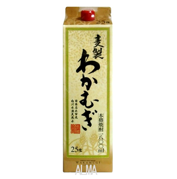 楽天市場】麦焼酎 わかむぎ 25度 1800ml(1.8L) パック 麦焼酎 若