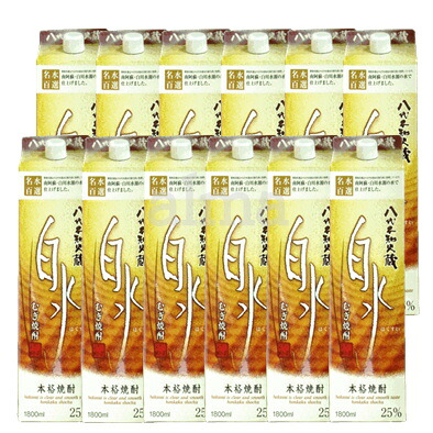 白水 麦 25度 1800ml(1.8L)パック 12本 送料無料 2ケース メルシャン 八代不知火蔵 1.8L はくすい