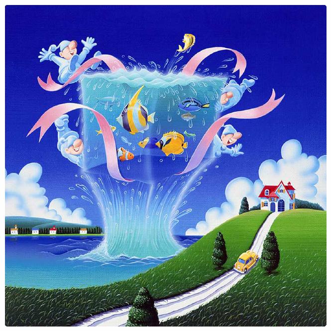 デコレーション美術 アートダイアログボックス 叙景画図 イラストレーター 高橋宣孝 たかはしのぶたか イラスト 画図 風景画 渡津海からの進上 熱帯フィッシュと化生達 Acilemat Com