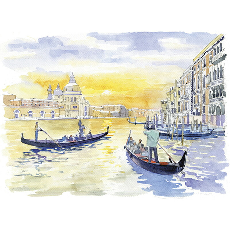 飾家什 イラストジグレー ヴェネツィアの眺め 水彩図画 御持たせにも最適 Acilemat Com
