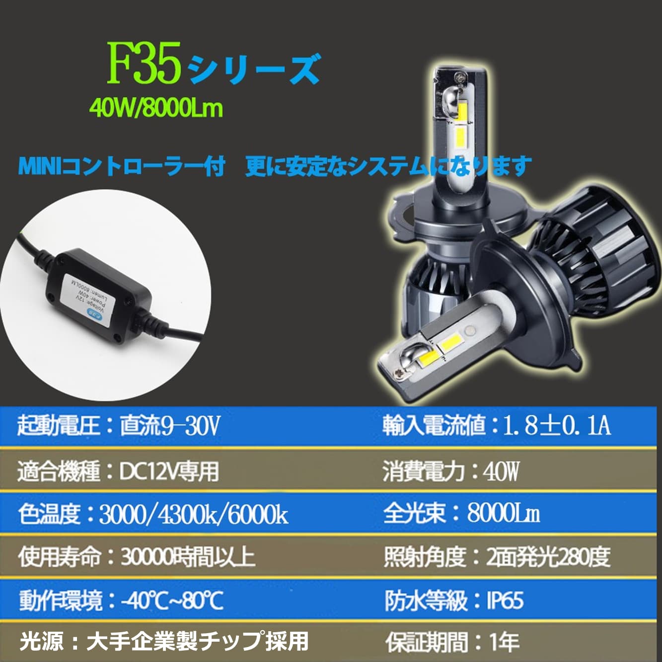 楽天市場 楽天スーパーsale 新作f35ledフォグランプヘッドライト H3 H4 H8 H11 H16 Hb3 Hb4 D2 D4 3色温度切替 Philipslumleds社製チップ 40w 8000lm 3000k 4300k 6000k 2本セット E Auto Fun