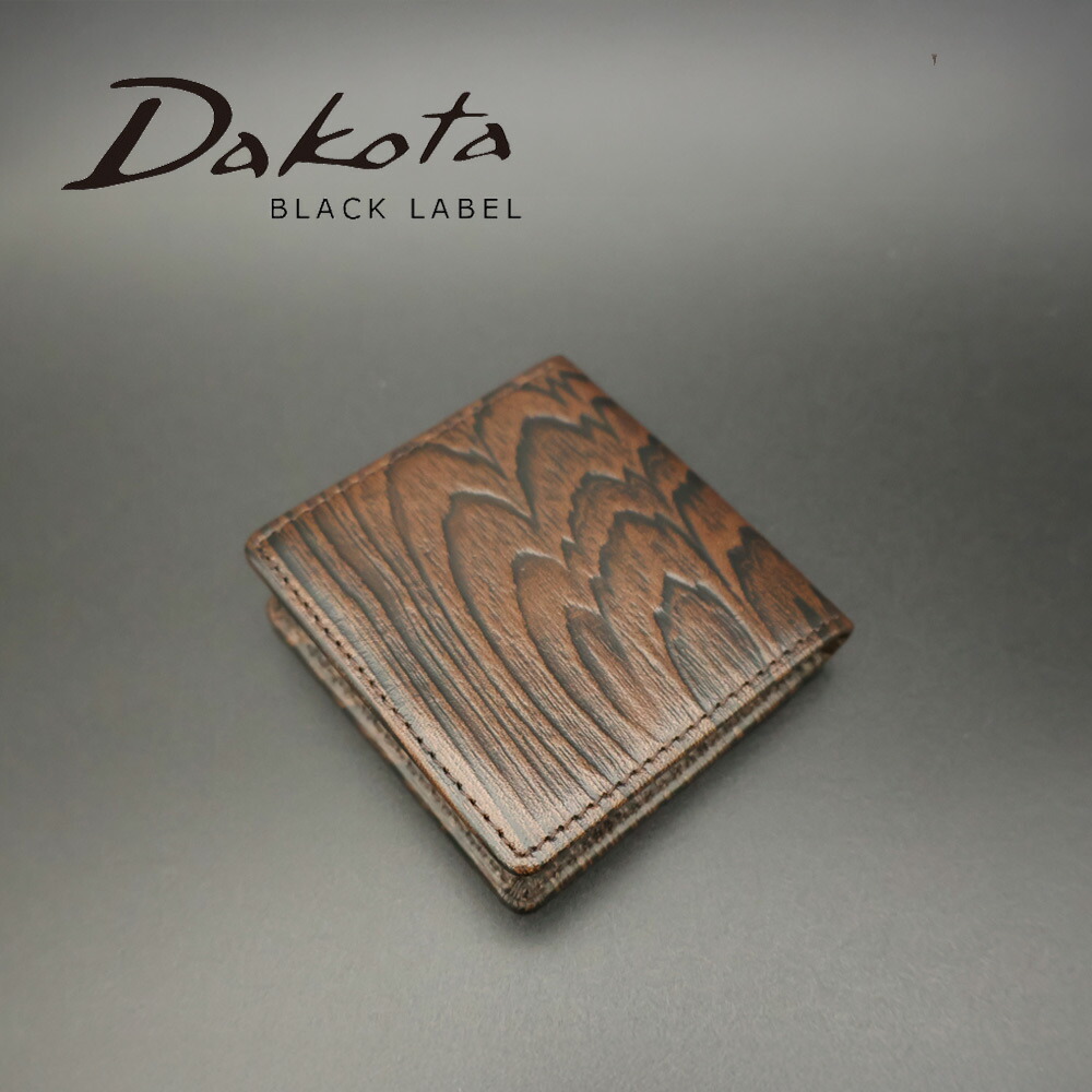 Dakota ダコタ メンズ ブラック 小銭入れ コインケース 新作 wallet グレイン BOX ボックス型 BOX型 有 カード入れ 型押し スリム black label ダコタブラックレーベル 0620076 木目 ブランド エンボス 最強開運日