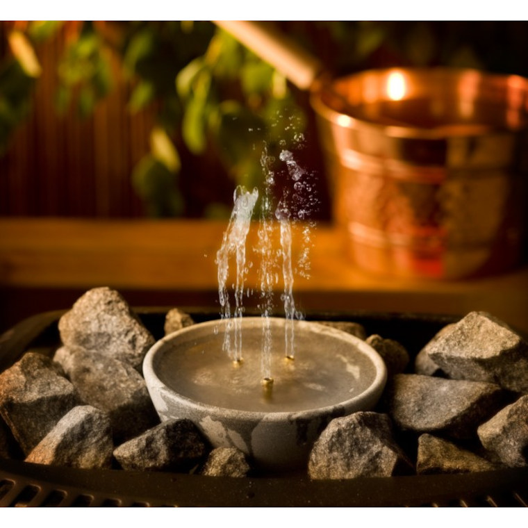 ほぼ新品】おうちDEサウナすのこアロマ温度計ストーン5kロウリュポット