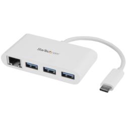 StarTech.com USBハブ/USB 3.0/USB-C - 3x USB-A/LAN/バスパワー/ホワイト(HB30C3A1GEA) 目安在庫\u003d△