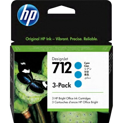 日本ＨＰ 3ED77A HP712インクカートリッジ シアン29ml×3 目安在庫\u003d△