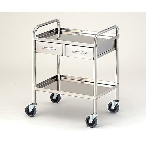 ナビス(アズワン) とっても静かな枠付回診車(2段) 603×453×800mm TS6045W (1台) 目安在庫=△
