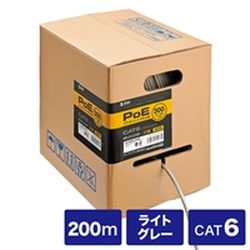 【P5S】サンワサプライ PoEカテゴリ6LANケーブルのみ ライトグレー 200m KB-T6POE-CB200(KB-T6POE-CB200) メーカー在庫品|いぃべあー 店