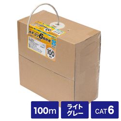 【P5S】サンワサプライ カテゴリ6UTP単線ケーブルのみ 100m ライトグレー KB-T6L-CB100N(KB-T6L-CB100N) メーカー在庫品｜いぃべあー　店