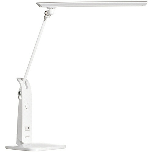 スワン電器 LEDデスクライト スタンド式 14W 1350Lx ホワイト 1台(DS-506WH) 目安在庫=○｜いぃべあー　店