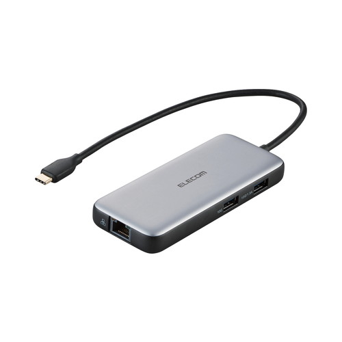 エレコム ELECOM USB Type C ドッキングステーション ハブ 6-in-1 PD 85W出力 シルバー(DST-C27SV) メーカー在庫品[メール便対象商品]｜いぃべあー　店