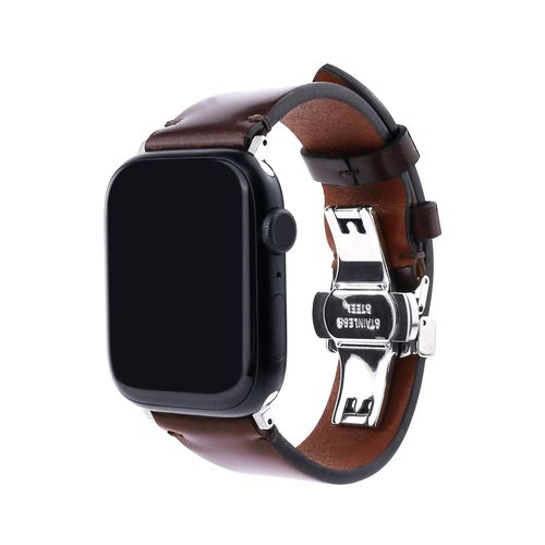 abbi SIGNATURE ROCADO シェルコードバン Apple Watch用バンド 42/41/40/38mm ダークブラウン(ABS28019AW) 仕入先在庫品|いぃべあー 店