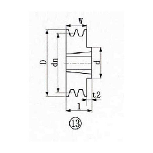 エバオン EVN ブッシングプーリー SPB 195mm 溝数2 1個(SPB1952) 目安在庫\u003d○