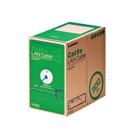 エレコム ELECOM RoHS対応LANケーブル CAT5E 300m ダークグリーン 簡易パッケージ(LD-CT2/DG300/RS) 目安在庫=△|いぃべあー 店