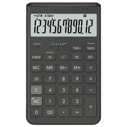 カシオ計算機（CASIO） CASIO Comfy デザイン電卓 12桁 ジャストタイプ ダークグレー 1セット(3台)(4549526619106 x3) 目安在庫=○｜いぃべあー　店 9,903円