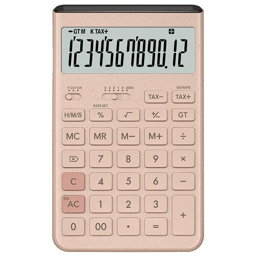 カシオ計算機（CASIO） CASIO Comfy デザイン電卓 12桁 ジャストタイプ グレイッシュピンク 1セット(3台)(4549526619113 x3) 目安在庫=○｜いぃべあー　店