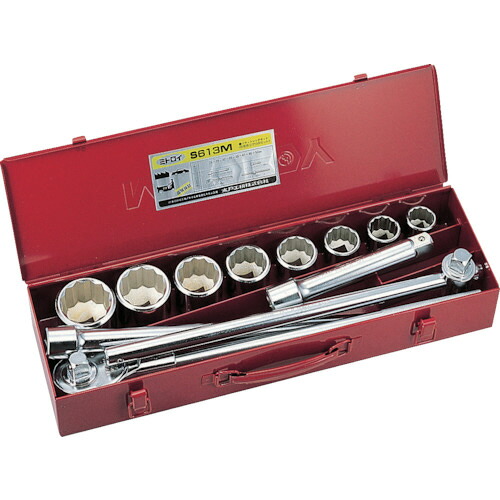 水戸工機 3/4 ソケットレンチセット メタルケースセット 8コマ13点 1セット(S613M) 目安在庫\u003d○